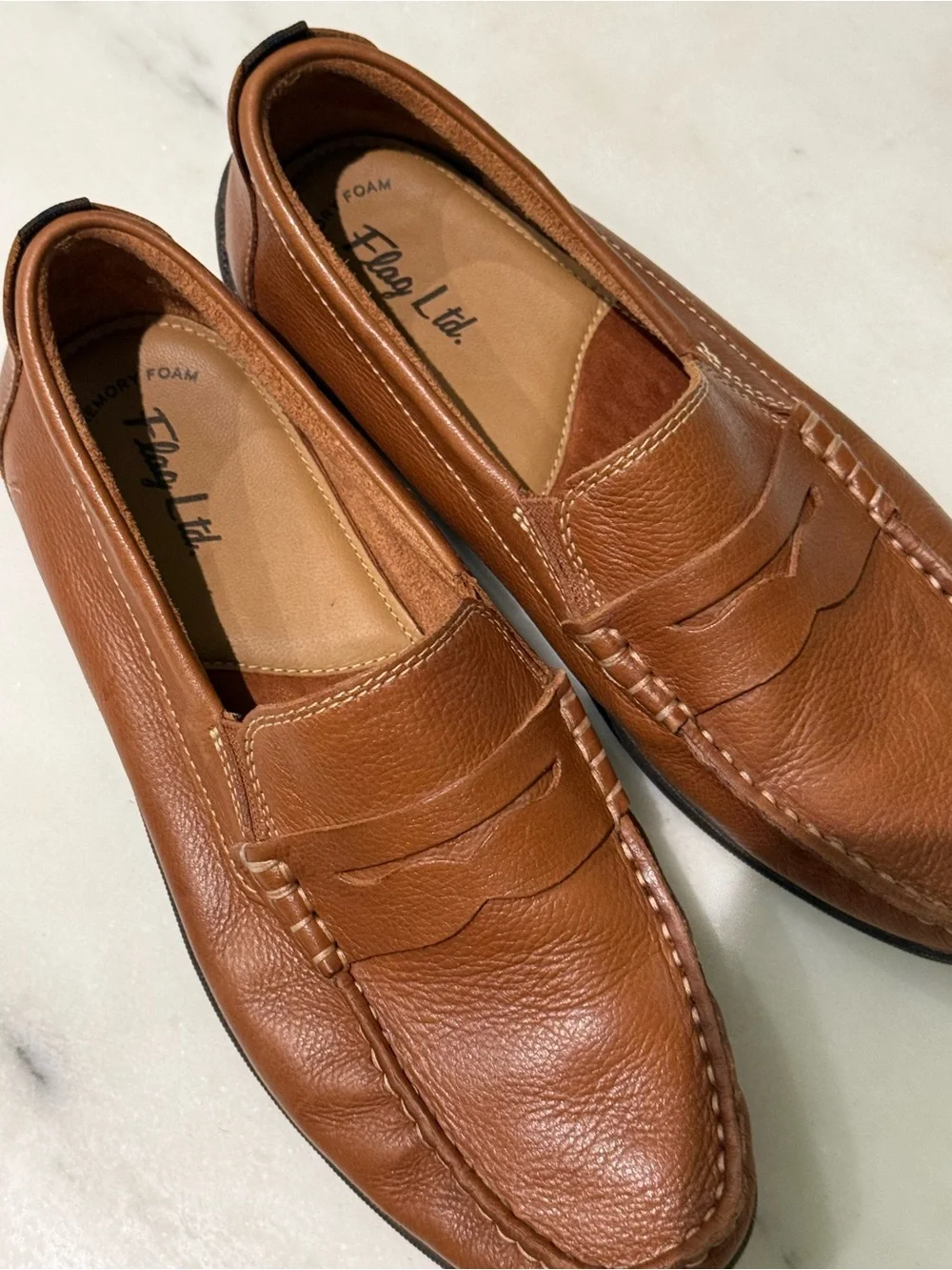Flog Ltd. Kids' Tan Leather Penny Loafers